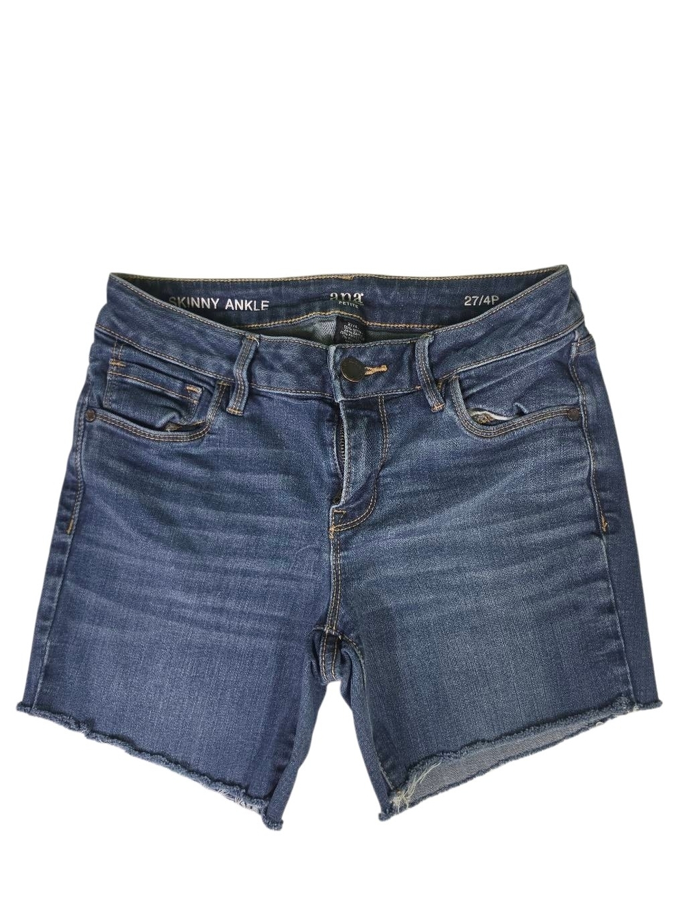 Ag Adriano Goldschmied Dark Blue Distressed Denim Cutoff Shorts